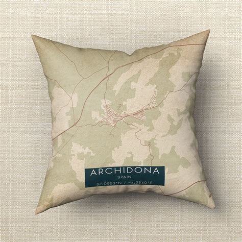 Vintage Archidona Spain Map Pillow, Custom Double Sided Pillow - Custom ...