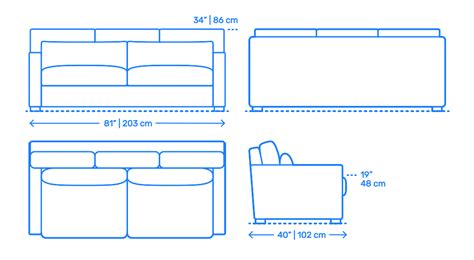 Vesper Queen Sleeper Sofa Dimensions Drawings Com