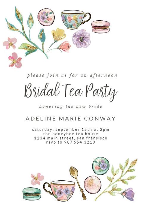 Tea Party - Bridal Shower Invitation Template | Greetings Island