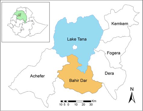 Location map of the study area (Bahir Dar city and its surrounding ...