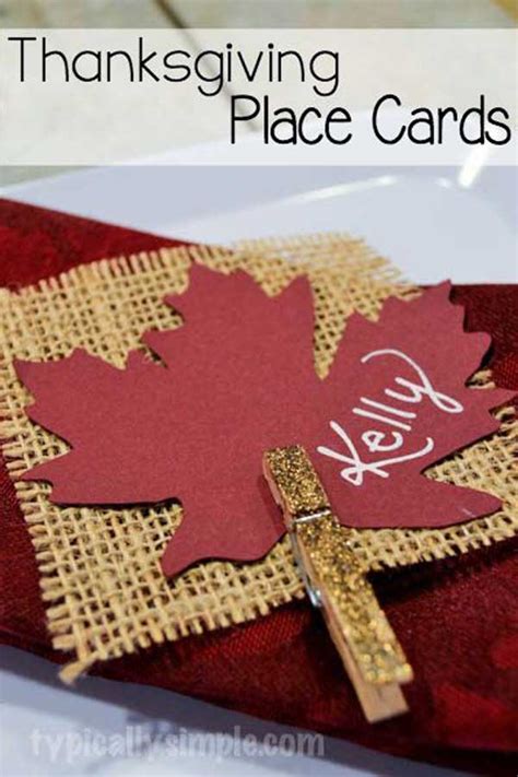 24 Simple DIY Ideas for Thanksgiving Place Cards - Amazing DIY ...