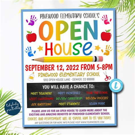 School Open House Flyer Template | Back to School Invitation — TidyLady ...