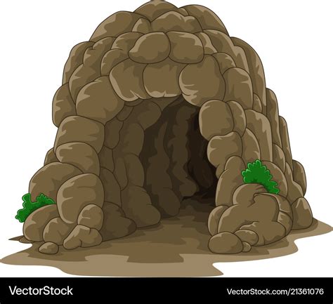 Cartoon cave isolated on white background Vector Image