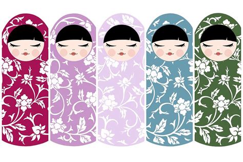 Japanese Matrioshka Drawing by Marina Medvedeva - Pixels