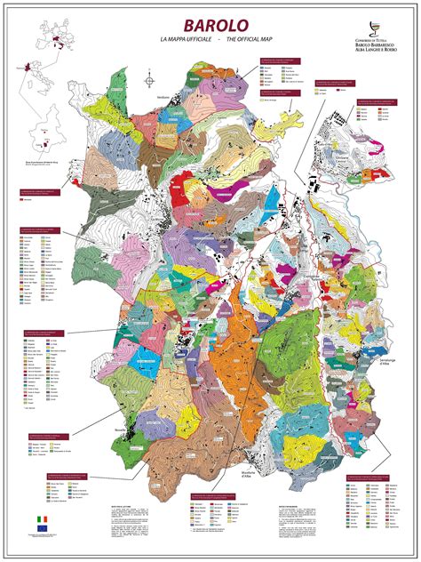 Wine map, Italian wine, Barolo wine