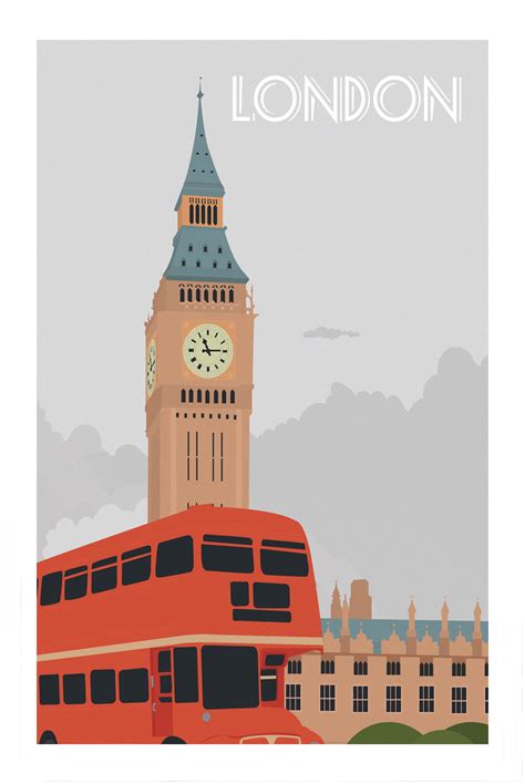 EzPosterPrints - Retro World Famous City Posters - Decorative, Vintage ...