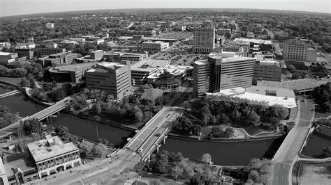 Flint Michigan skyline in black and white Photograph by Eldon McGraw ...