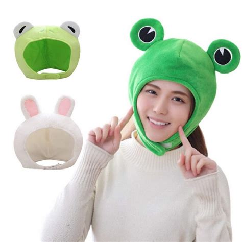 2021 Woman Fashion Frog Eyes Bucket Hat Froggy Design Pet Hats Winter ...