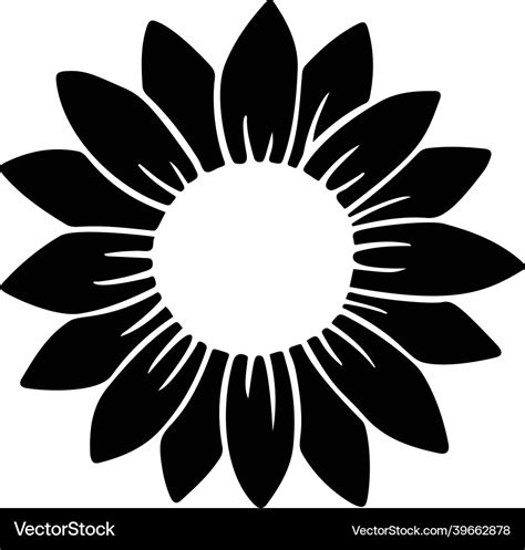 Sunflower simple icon flower silhouette Royalty Free Vector