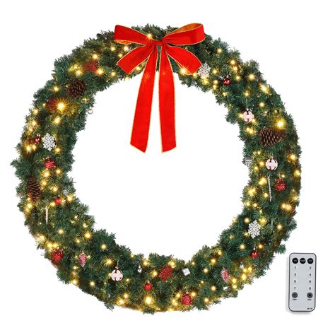 Zimtown 60in Outdoor Christmas Wreath Decoration Garland Garden w/ 220 ...