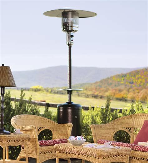 Steel Propane Patio Heater With Adjustable Table In Bronze Or Silver ...