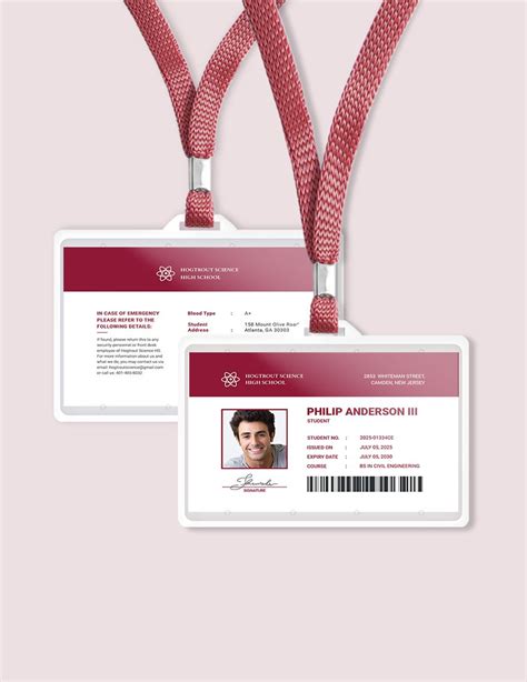 Student Id Card Template in Word, PSD, Illustrator, Publisher, Pages ...