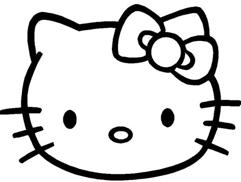 hello kitty face outline - Clip Art Library