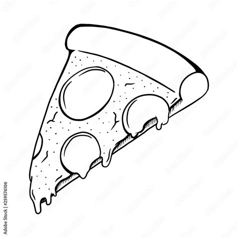 Pizza slice vector illustration. Pizza drawing art. Stock Vector ...