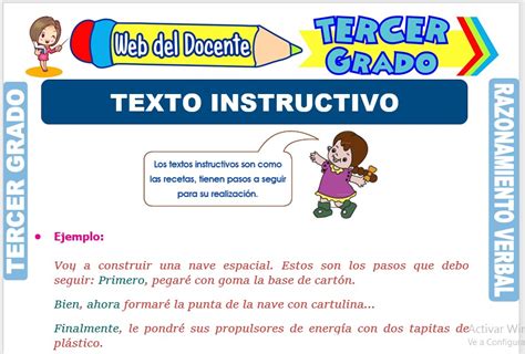 Texto Instructivo para Tercer Grado de Primaria – Web del Docente