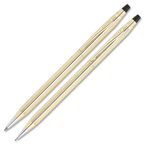 Cross Gold Filled Pen/Pencil Set - Medium Pen Point Type - 0.5 mm Pen ...