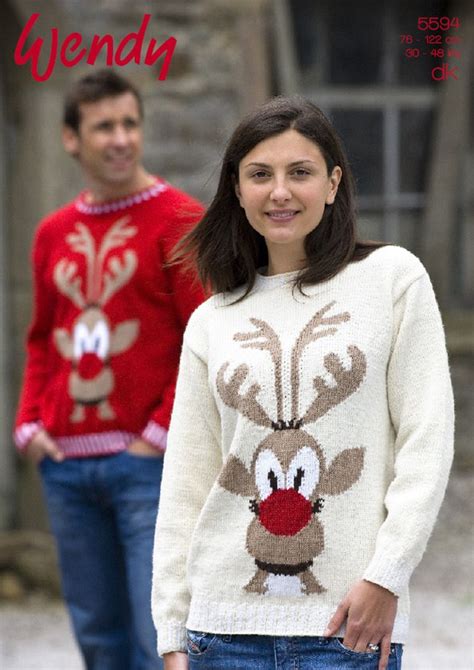 Christmas sweater knitting patterns for adults: rudolph sweater in Endy ...