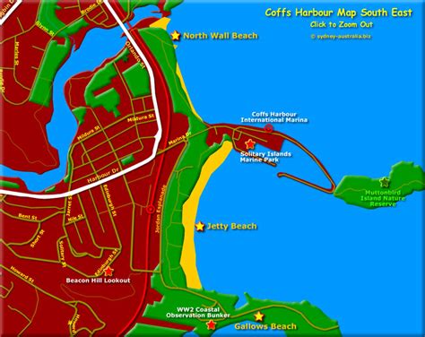 SE Coffs Harbour Map, Northern NSW