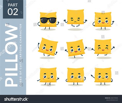 Emoticon Set Yellow Pillow Second Set Stock Vector (Royalty Free ...