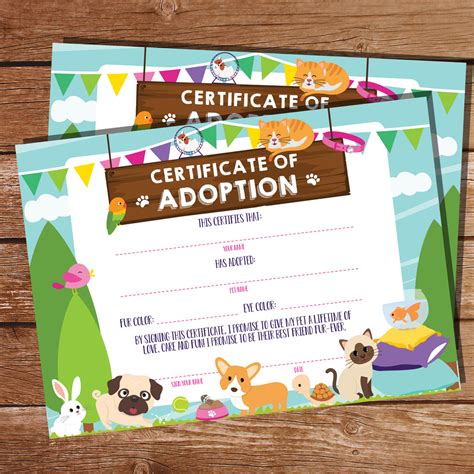 Pet Adoption Certificate | Pet Adoption Papers – Sunshine Parties