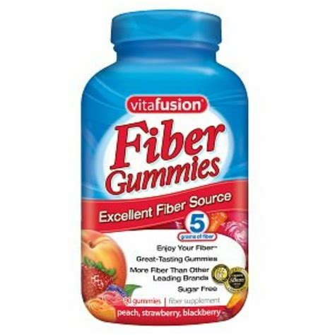 Vitafusion Fiber Gummies Fiber Supplement Peach, Strawberry and ...