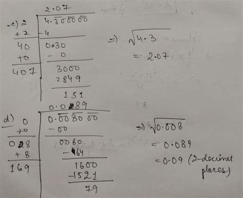 Find the square root of the following decimal number CORRECT TO TWO ...