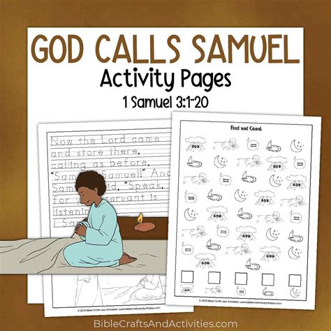 God Calls Samuel Activity Pages - Bible Crafts Shop