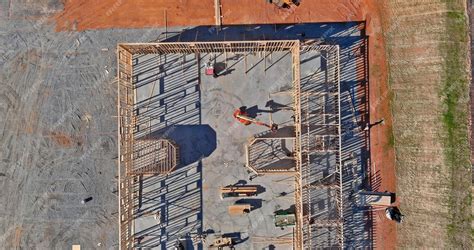 Premium Photo | Aerial view of elevator shaft for concrete block ...