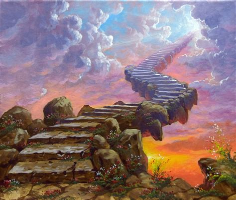 Stairway to Heaven - Acrylic Painting on Canvas by JMLisondra ...