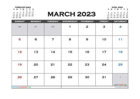 Printable March 2023 Calendar Free - 12 Templates