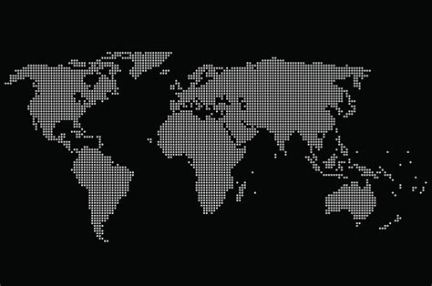 Pixel World Map Vector Stock Illustration - Download Image Now - iStock