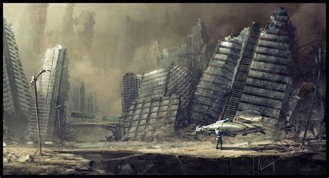 Cool destroyed city Fantasy Art Landscapes, Fantasy Artwork, Decay Art ...