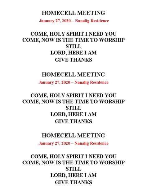 Songs For Prayer Meeting | PDF