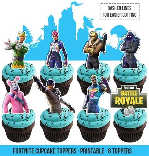 Fortnite Cupcake Toppers, Printable, 8 Toppers, Fortnite Battle Royale ...