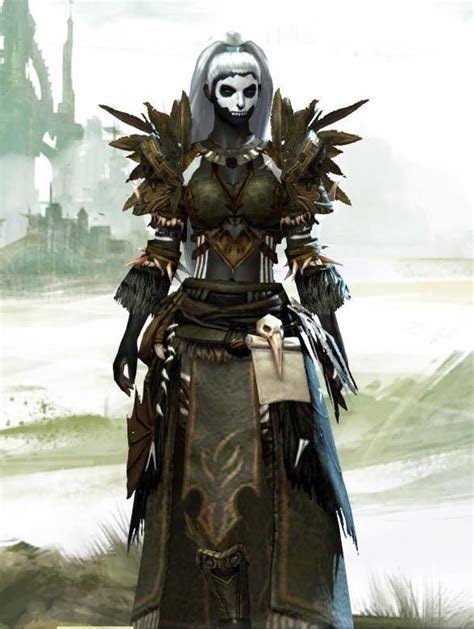 Necro with cool skull mask | Character art, Black art pictures, Guild wars