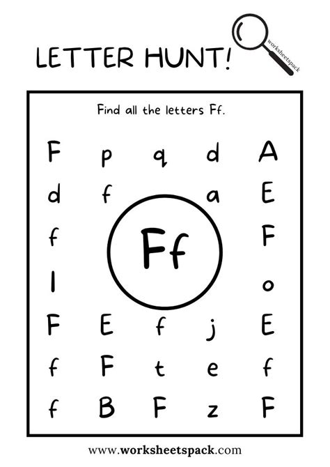 Find the Letter F Worksheet, Alphabet F Hunt Activity Free Printable ...