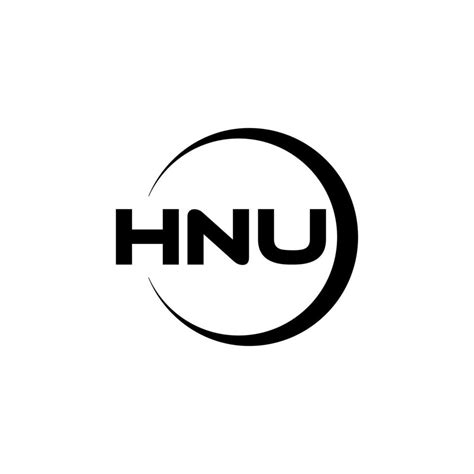 HNU letter logo design in illustration. Vector logo, calligraphy ...