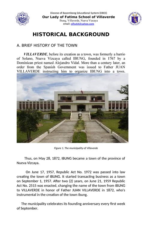 Villaverde History - Diocese of Bayombong Educational System (DBES) Our ...