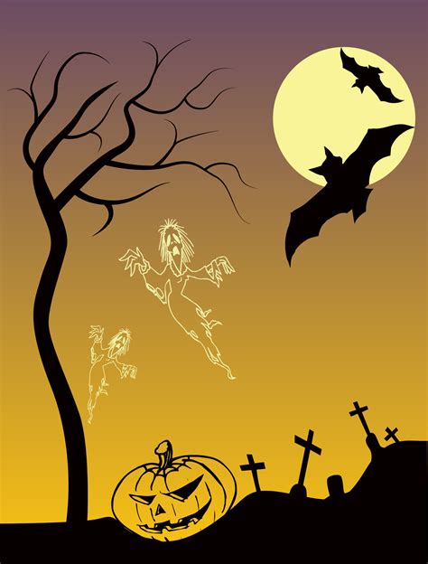 Spooky Dusk Halloween Scene Clip Art Image - ClipSafari