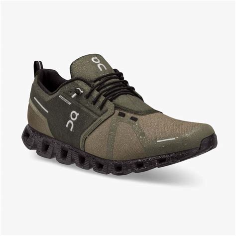 On Running Cloud Shoes Men's Cloud 5 Waterproof-Olive | Black ...