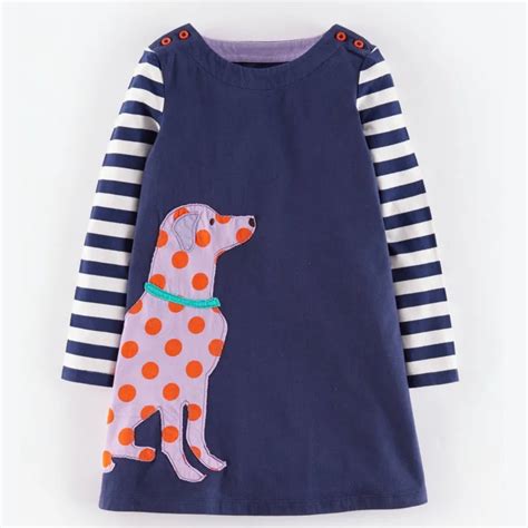 Fashion Knitted Applique Dresses Cute Embroidered Patch Cotton Girls ...