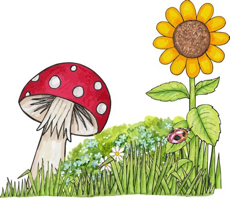 Toadstool Scene - Openclipart