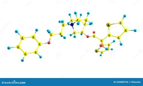 Aclidinium Bromide Molecular Structure Isolated on White Stock ...