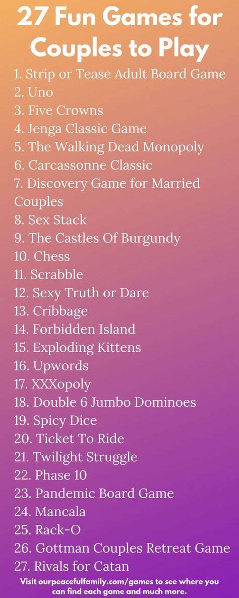 27+ Fun Games for Couples to Play Together - Strengthen your marriage ...