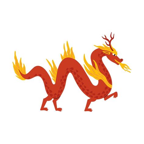 hand drawn flat chinese dragon. Chinese New Year, Chinese themed images ...