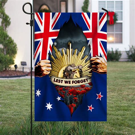 Australia New Zealand Remembrance Day Let We Forget Flag MLN729F - Flagwix