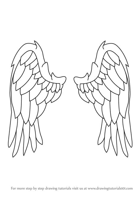 Learn How to Draw Angel Wings (Angels) Step by Step : Drawing Tutorials