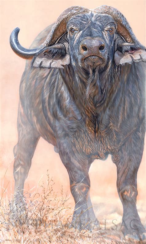 "The Last Stand" - Large painting on canvas of a Cape Buffalo by ...