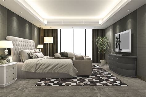 luxury modern bedroom suite in hotel with carpet 3D model MAX 3DS FBX