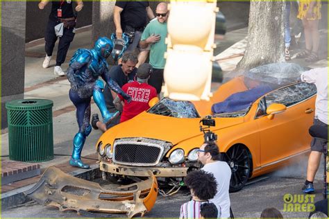 Xolo Maridueña Seen On 'Blue Beetle' Set For First Time In Full Costume ...